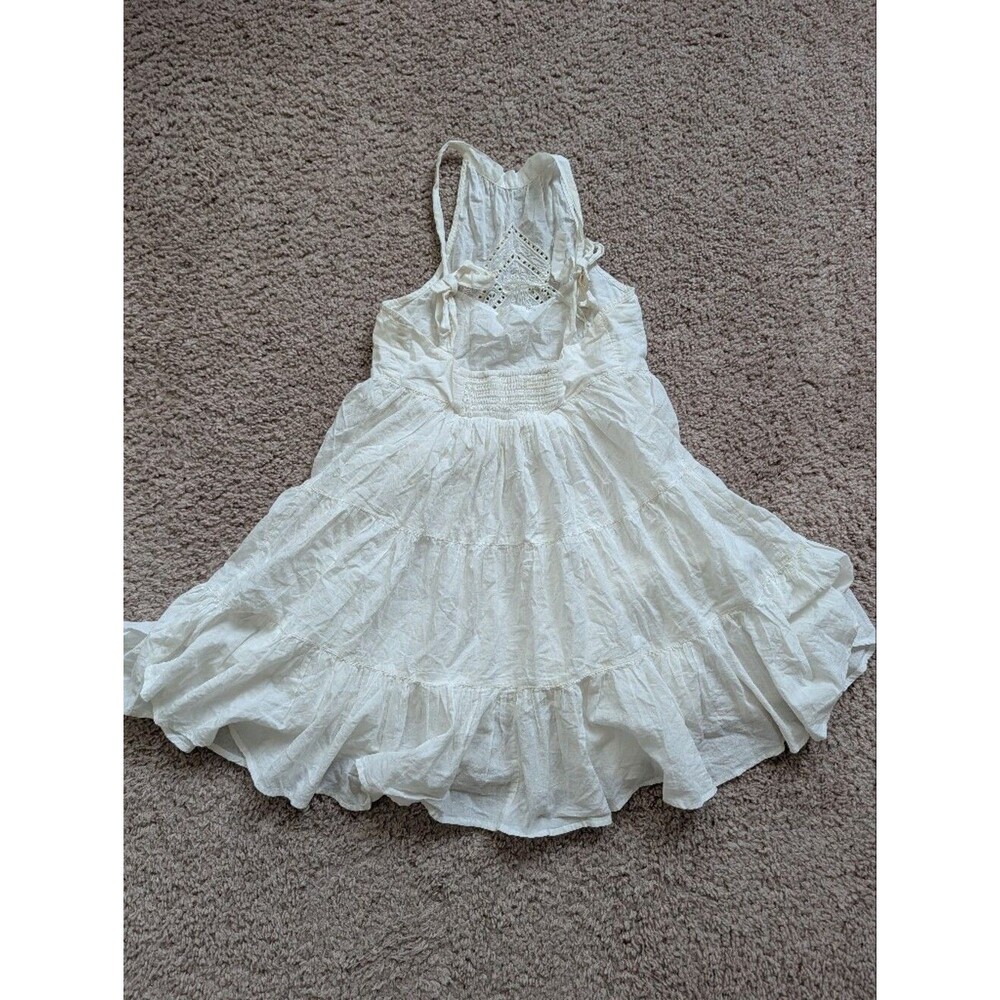 Urban Outfitters Womens White Head In The Clouds Halter Eyelet Mini Dress XS - Picture 5 of 12
